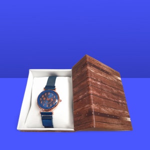 Reloj de pulsera elegante para mujer / Azul, Elegante reloj de pulsera azul para mujer, Elegante reloj de pulsera, Reloj de moda, Regalo para ella, Reloj de mujer