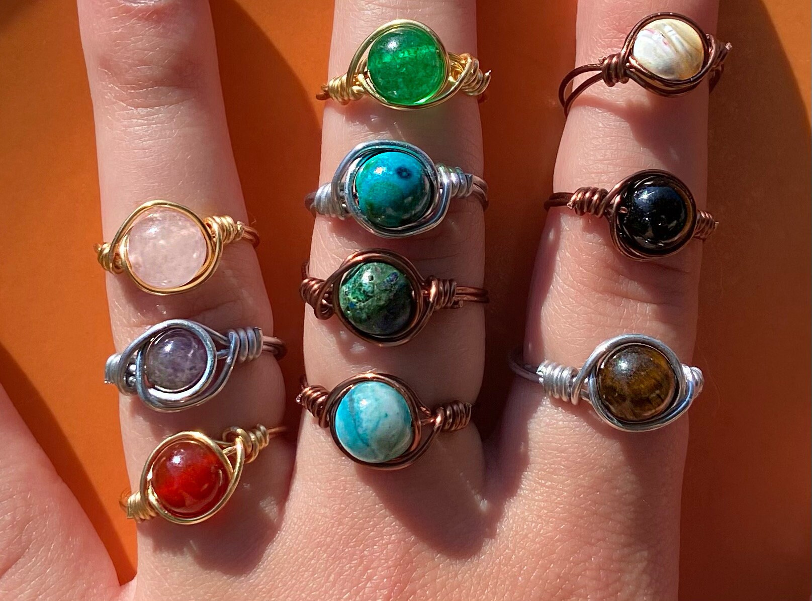 Glass ball ring deals