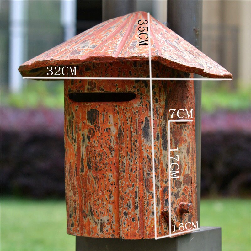 Solid Wood Handpainted Waterproof Letter Box Outdoor Mailbox Etsy