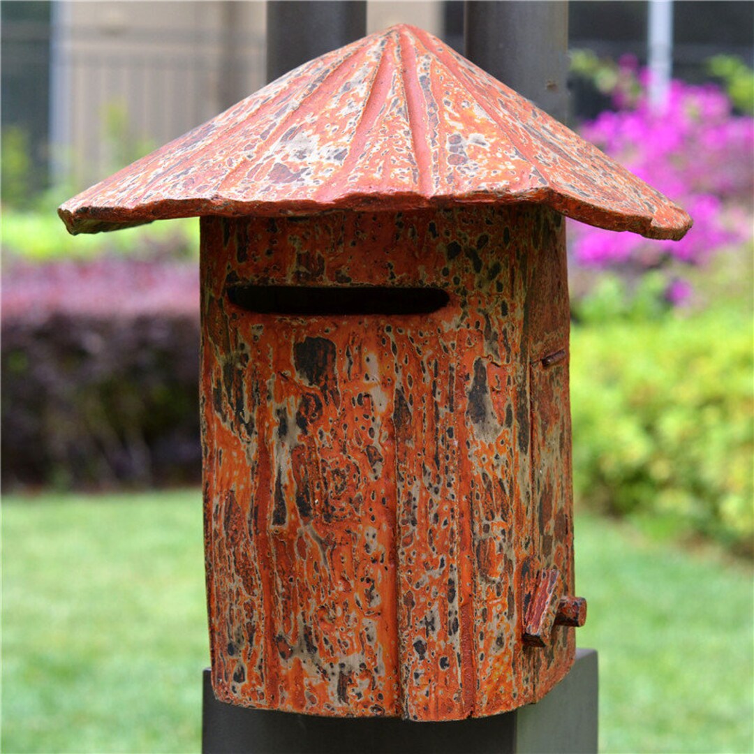 Solid Wood Handpainted Waterproof Letter Box Outdoor Mailbox Etsy