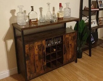 Sideboard Wine Cabinet Wine Rack Buffet Rustic Farmhouse Handmade Etsy UK