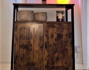 Industrial Storage Cabinet, Rustic Storage Cupboard, Living Room Cabinet, Industrial Bathroom Cabinet, Small Industrial Sideboard Furniture