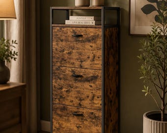 Zapatero industrial, zapatero de 3 puertas abatibles, zapatero para pasillo, mueble organizador de zapatos alto, mueble de almacenamiento de zapatos para entrada NUEVO