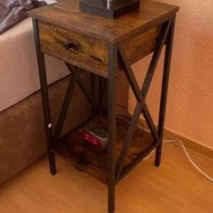 Industrial Side Table, Rustic End Table, Farmhouse Night Table, Country Bedside Table, Living Room Lamp Stand Table, Tall Side/End Table NEW