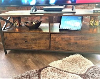 Rustic TV Stand, Industrial TV Cabinet, Farmhouse TV Unit, Rustic Lowboard, Living Room HiFi Cabinet, Rustic Low Console, Country Media Unit