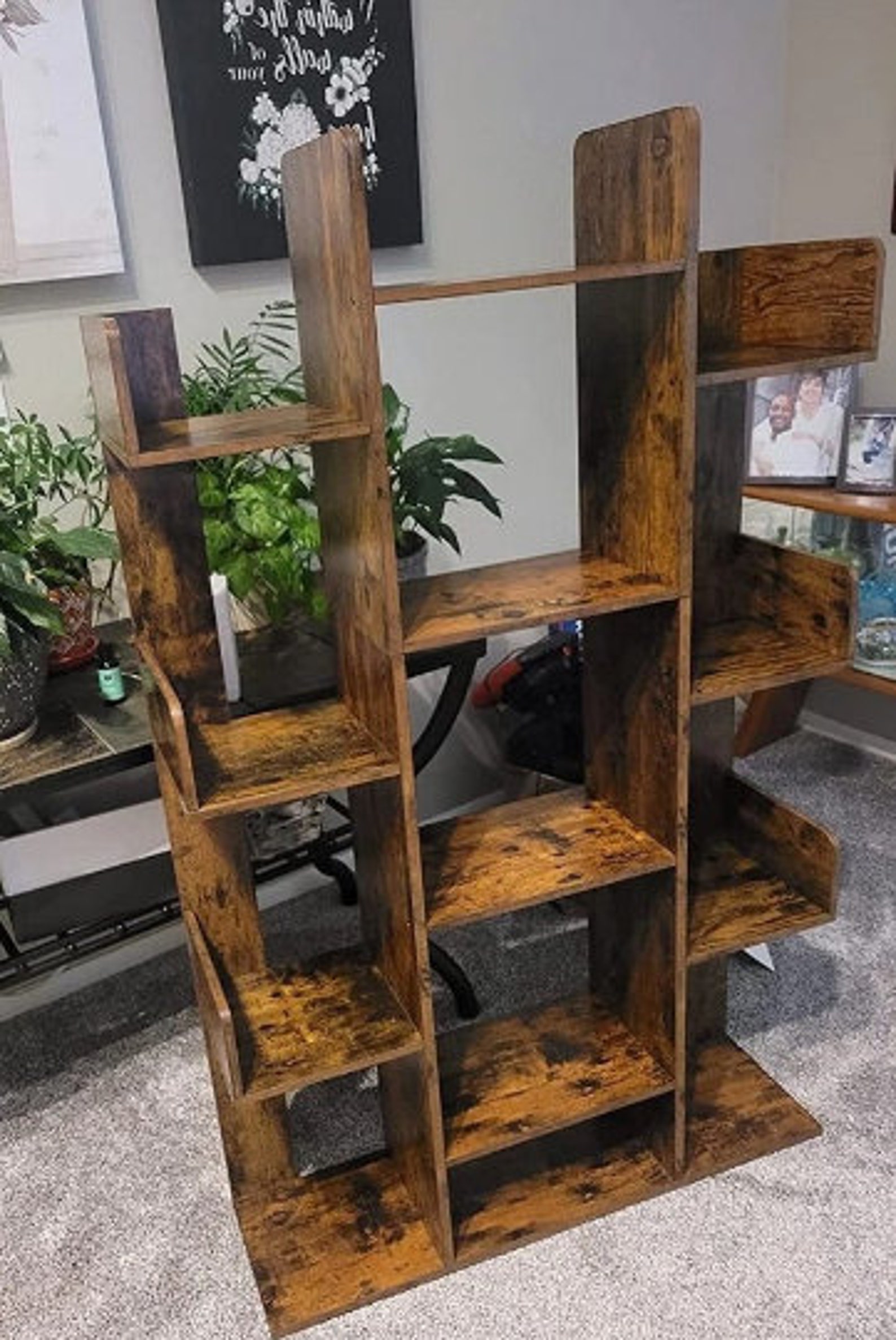 Rustic Style Bookcase, Rustic Office Bookshelf, Large Bedroom Bookcase ...