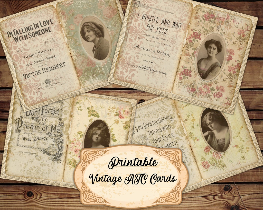 Printable ATC Cards Vintage ATC Cards Victorian ATC Cards - Etsy