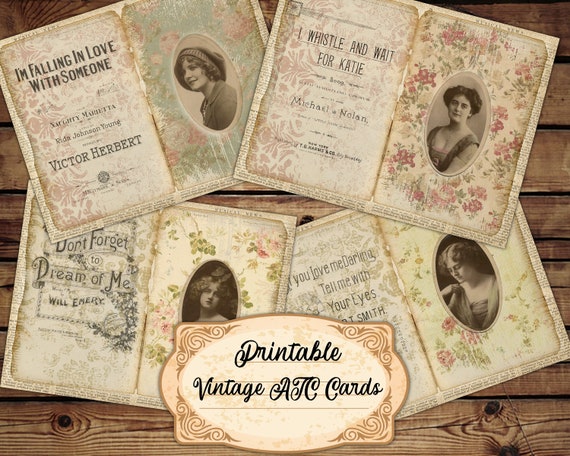 Printable ATC Cards Vintage ATC Cards Victorian ATC Cards - Etsy