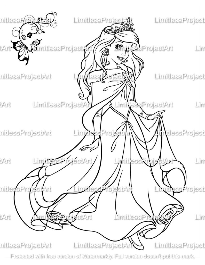 Princess Coloring Book Printable Coloring Book Disneys Etsy