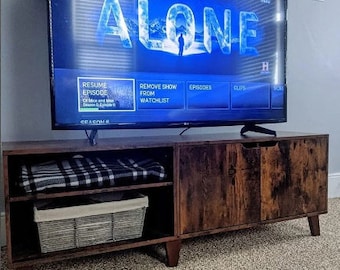 Rustic TV Stand, Retro TV Cabinet, Living Room TV Unit, Rustic HiFi Cabinet, Dark Brown Lowboard, Retro Low Console Cabinet, Low Sideboard