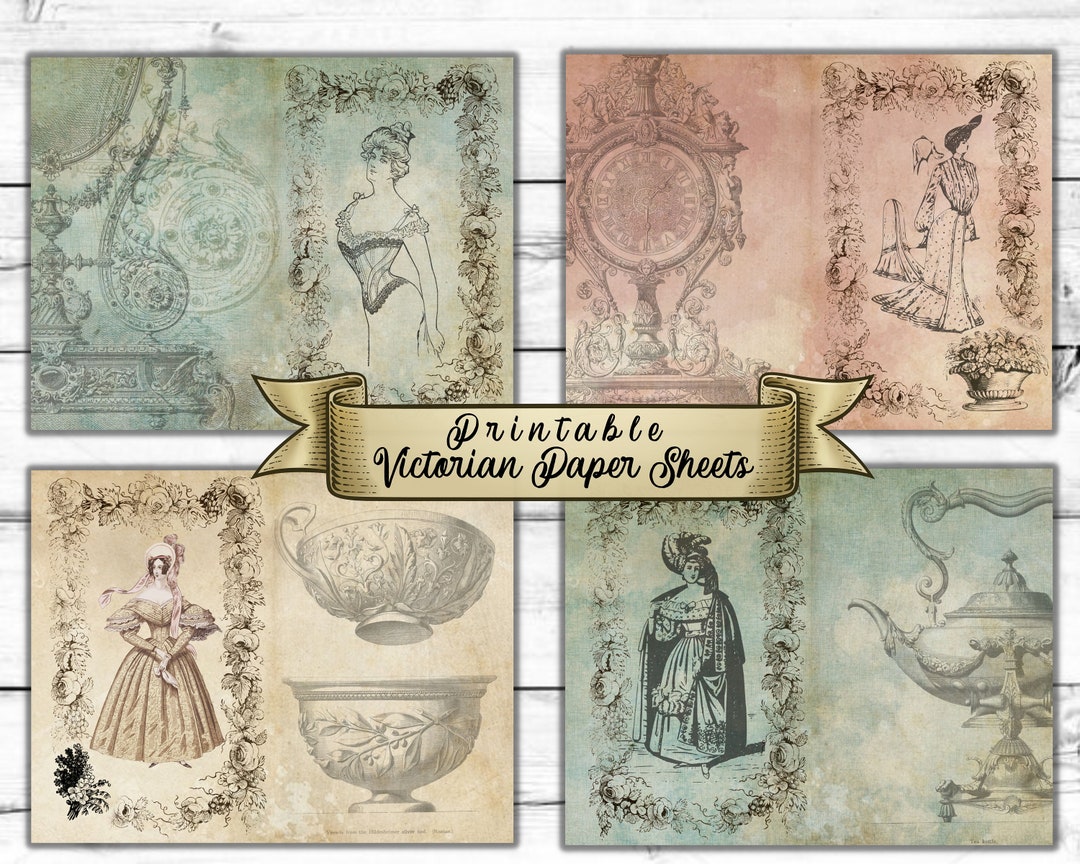 Printable Victorian Paper Sheets Victorian Junk Journal - Etsy
