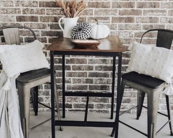 Industrial Square Bar Table, Rustic Bar Table, Metal High Dining Table, Kitchen Breakfast Bar Table, Bar Table With Metal Legs Furniture NEW