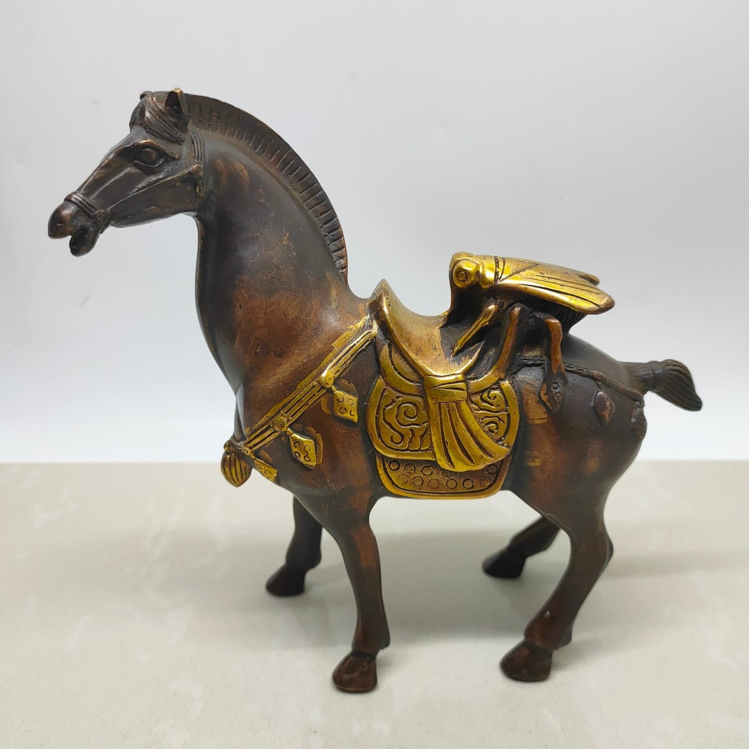 Copper Horse Statue Collectible Decor Brass Fengshui Royal Etsy