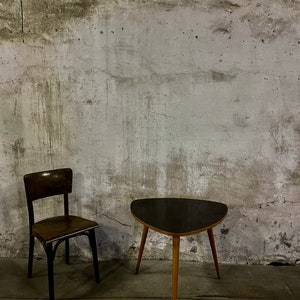 1950s Tripod Table with Stylish Black Top, Mid Century German Design
