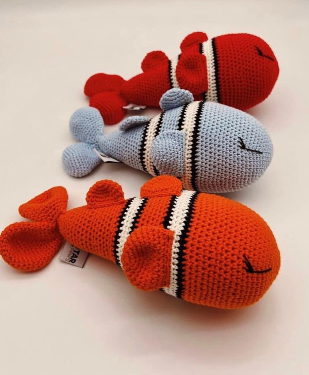Crochet Stuffed Finding Nemo Fish Toy Handmade Knitted Etsy