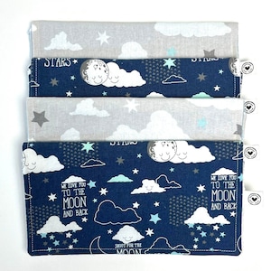 Burp Cloth Set | Baby Moon & Star Cotton