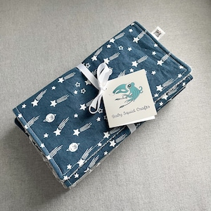 Burp Cloth Set | Moon and Stars Space Cotton