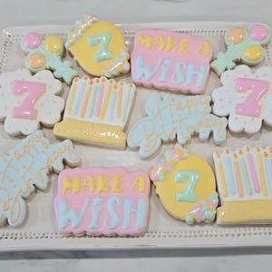 Custom Birthday Sugar Cookies - Hand Decorated Royal Icing Cookies for Party Favors, Gifts & Celebrations - Free Shipping