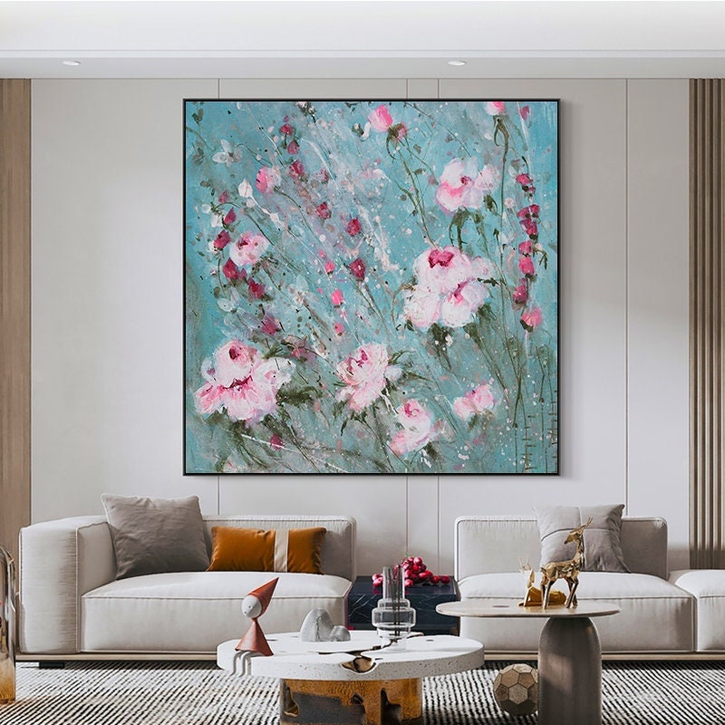Large Abstract Blooming White Flower Oil Painting on Canvas - Etsy