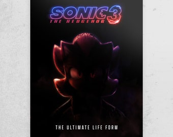 Sonic the Hedgehog 3 Movie Shadow the Hedgehog Poster 