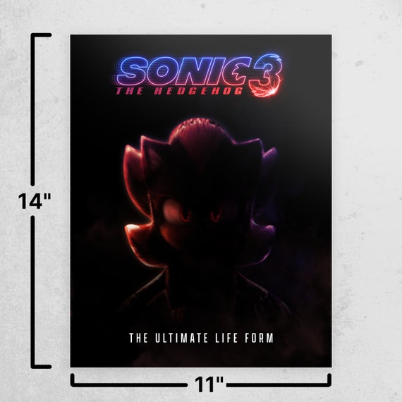 Sonic the Hedgehog 3 Movie Shadow the Hedgehog Poster 