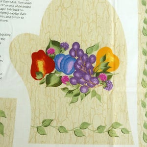 Cut And Sew Fabric Panel, Daisy Kingdom Panel, Apron Panel, Oven Mitt Panel, Donna Dewberry&#39;s Fruit Apron Panel, Just Cut, Sew and Enjoy!
