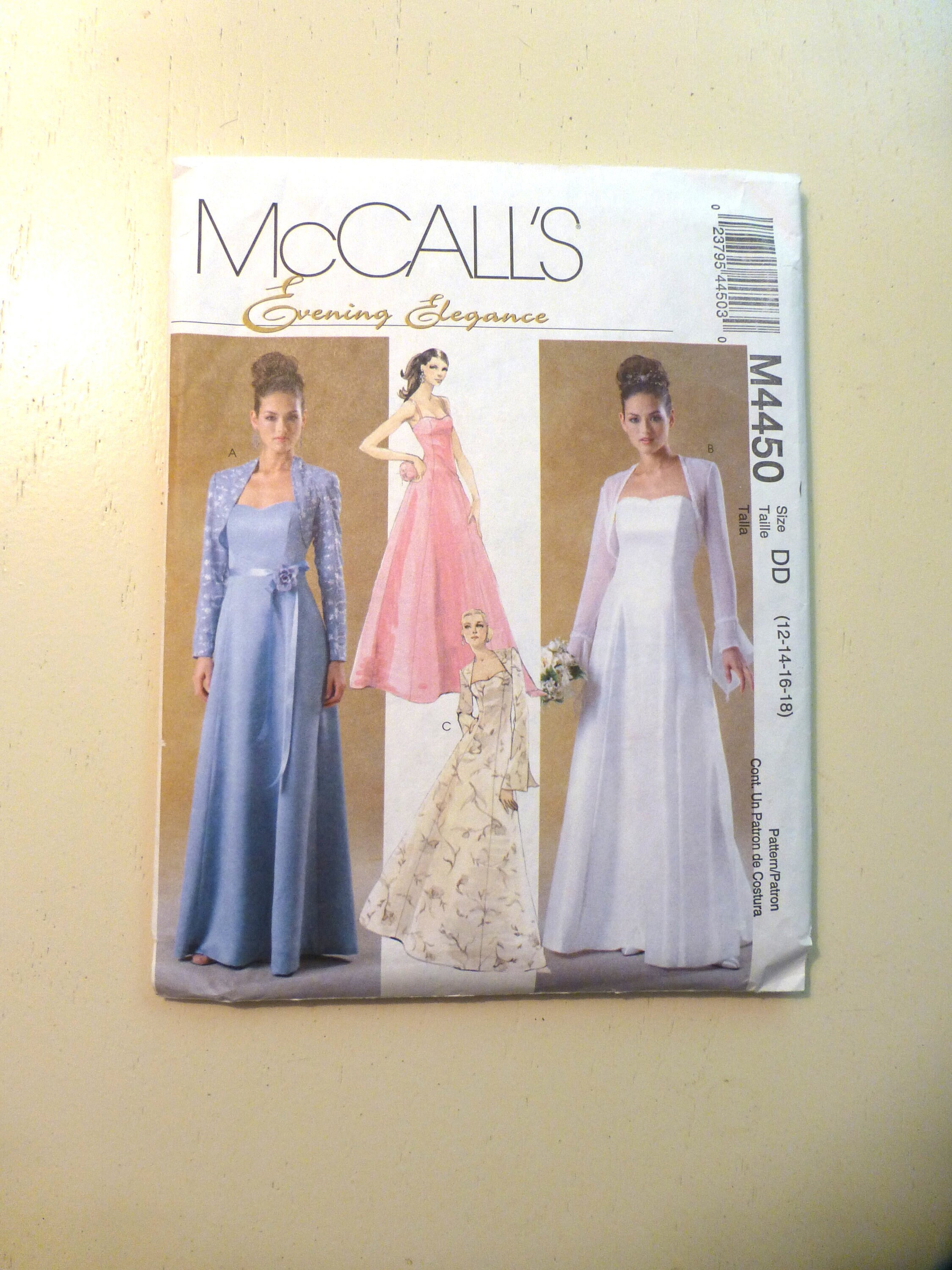 Mccall's Sewing Pattern #M4450, Uncut/ff, Evening Elegance Mccall's Sewing Pattern #M4450, Uncut/ff, Evening Elegance