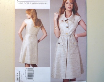 Vogue Sewing Pattern, Designer Pamella Roland, Misses Dress and Belt, Uncut - FF, Sizes 6 to 12, Circa 2011, # V1233