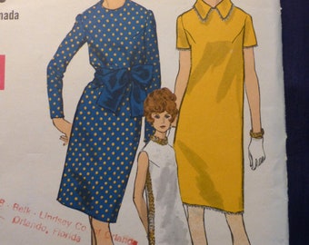 Vintage 1960s Vogue Sewing Pattern #7366: Slim Dress, Bust 34
