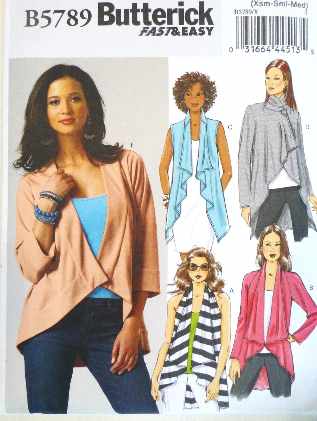 Misses Jacket and Vest Pattern Knits Only Butterick 5789 Sizes 4-14 ...