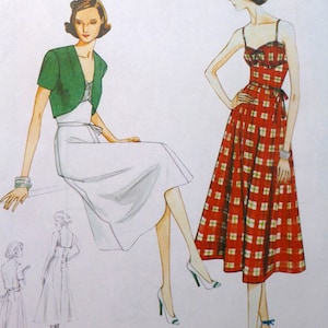 Vogue Sewing Pattern, Vogue original design 1940, Reissued 2012, Dress, Belt & Bolero Jacket, Sizes 6 - 14, Uncut, #V8812