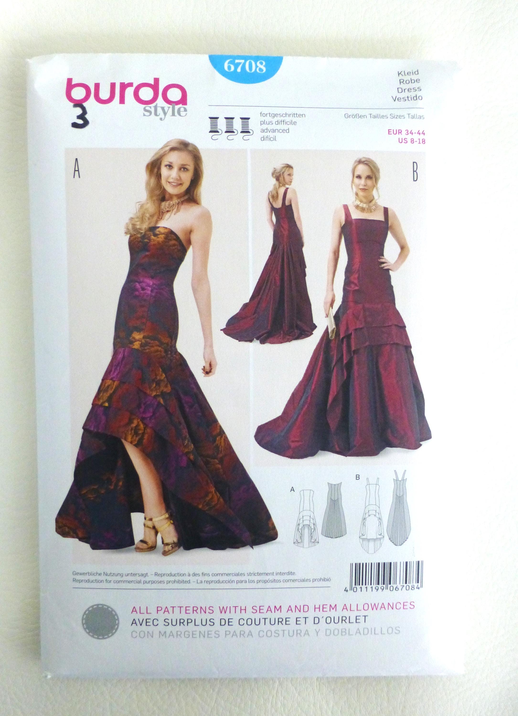 green emerald velvet dress Amazon.com: Burda Style Sewing Pattern B6442