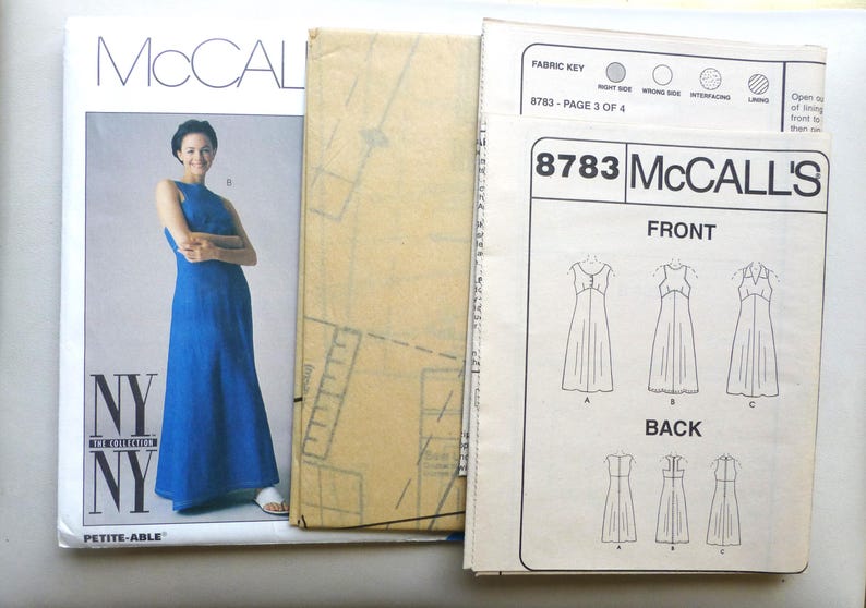 Mccall's Sewing Pattern 8783 Nyny-empire Waist Dress Bust 32.5 Uncut - Etsy