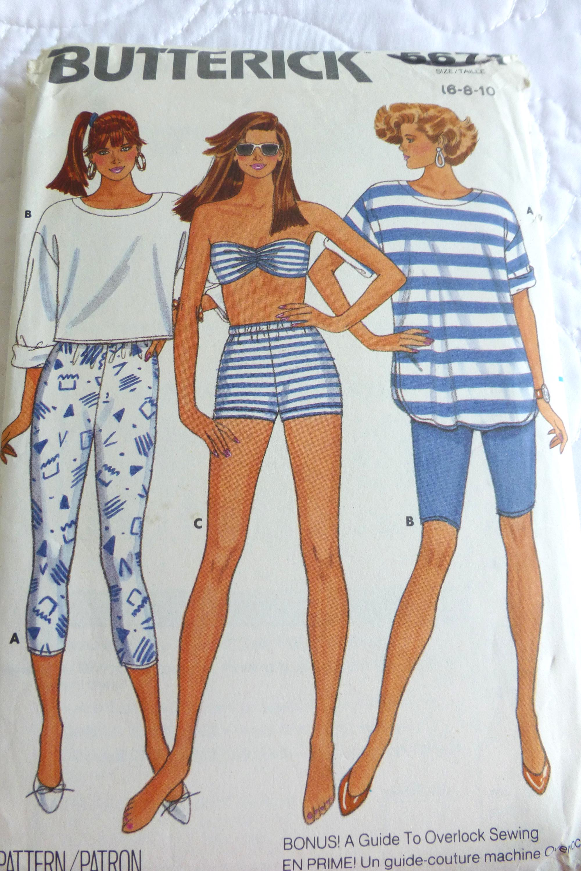 Vintage 1987 Butterick Sewing Pattern 5671: Bra Top, Pants