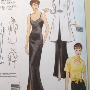 Vogue Pattern, Vogue 1935 original design, Reissued in 2005, Sophisticated Special Occasion Dress,Blouse&Coat, Sizes 18 to 22, Uncut, #V2859