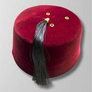 Ottoman Red Fes Pasha Hat for Sultan, Turkish Tarboush Hat Black Tassel, Pasha Hat for Sultan, Nostalgic Historical