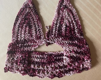 velvet crochet crop top