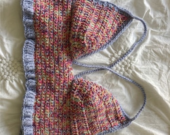 multicolor crochet crop top