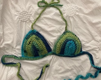 multicolor crochet bikini top