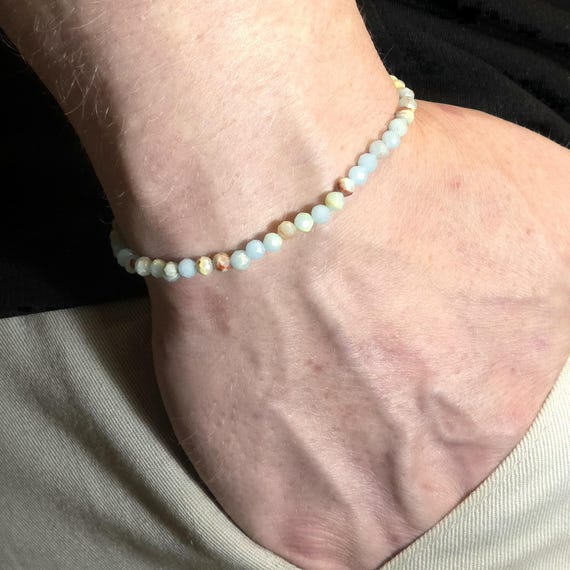 Shoushan Stone Genuine Gemstone Handmade Beaded Minimalist Bracelet | 4mm | Faceted