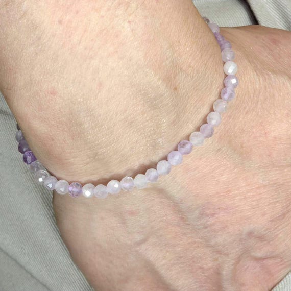 Turkiyanite Beaded Minimalist Stretch Bracelet | 4mm Faceted Genuine Natural Gemstone | Handmade to Order