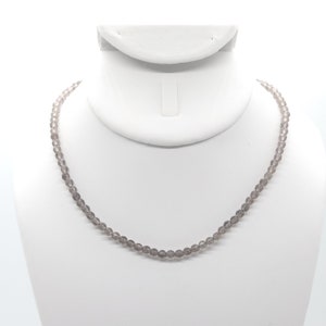 Smoky Quartz Beaded Choker/Necklace | 15&quot; Genuine Natural Gemstone | Handmade | Hypoallergenic Version Available