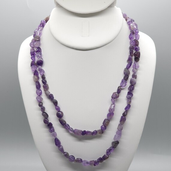 Amethyst Beaded Double Strand Choker/Necklace | 17" Genuine Natural Gemstone