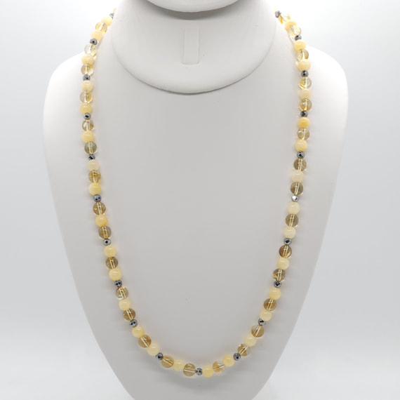 Citrine & Yellow Calcite Beaded Necklace | Beaded | 21" Genuine Natural Gemstone