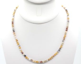 Crazy Lace Agate Beaded Minimalist Choker/Necklace | 4mm Genuine Natural Gemstone | Handmade to Order | Hypoallergenic Version Available