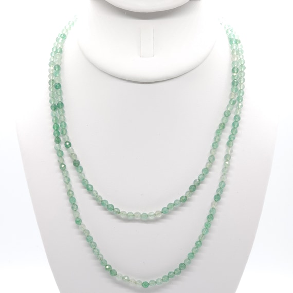 Green Strawberry Quartz Beaded Double Strand Choker/Necklace | 16" Genuine Natural Gemstone