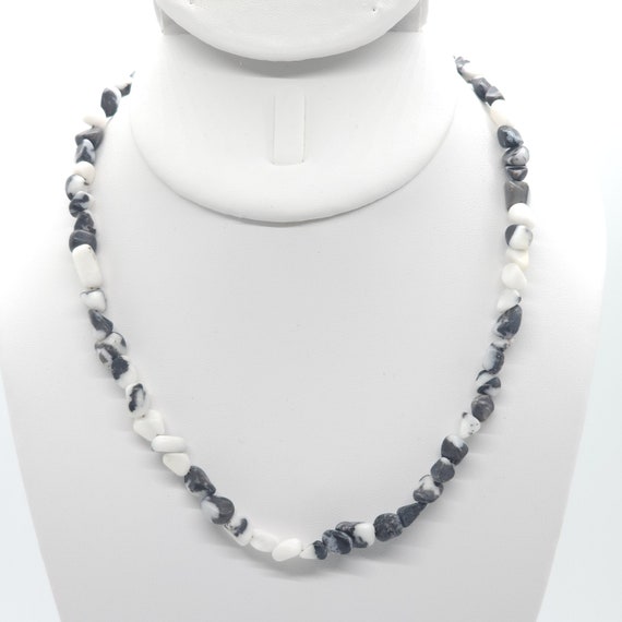 Zebra Jasper Beaded Choker/Necklace | 16" Natural Gemstone