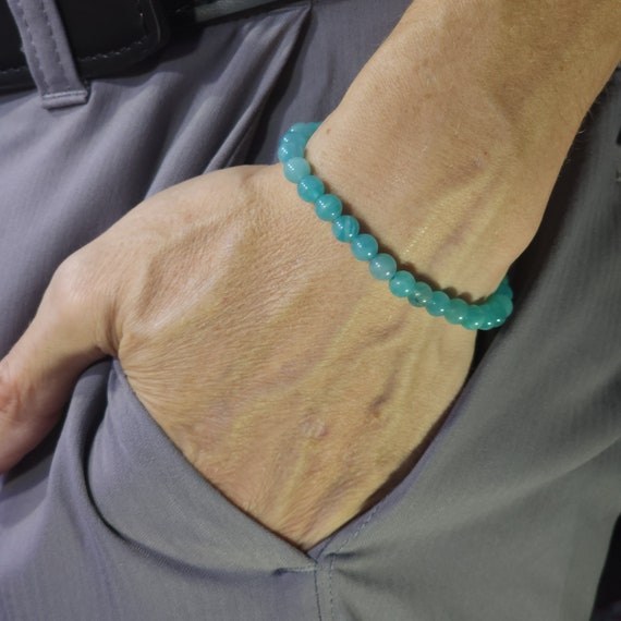 Amazonite Semi-Minimalist Stretch Bracelet | 6mm Genuine AAA Natural Gemstone | Handmade to Order