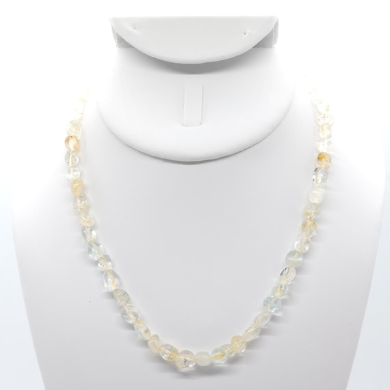 Topaz Beaded Choker/Necklace | Handmade | 16" Genuine Natural Gemstone
