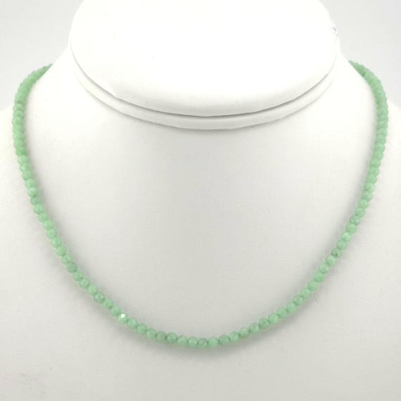 Jadeite Beaded Choker/Necklace | 3mm Genuine Natural Gemstone | Handmade to Order | Hypoallergenic Version Available